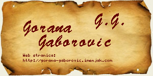 Gorana Gaborović vizit kartica